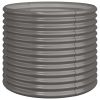 Garden Planter Powder-coated Steel 31.5"x31.5"x26.8" Gray - Gray