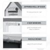 8' L x 6' W x 7' H Outdoor Walk-In Tunnel Greenhouse with Roll-up Windows;  2 Zippered Doors;  & Weather Cover - white