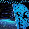 Outdoor Luminous Stones 100Pcs Glow in The Dark Pebbles Garden Moonlight Stones - blue