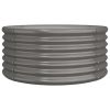 Garden Planter Powder-coated Steel 31.5"x31.5"x14.2" Gray - Gray