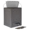 Garden Composters 2 pcs Brown 23.6"x23.6"x32.7" 158.5 gal Plastic Rattan - Brown