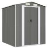 Garden Shed Light Gray 75.6"x75.2"x87.8" Galvanized Steel - Gray
