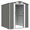Garden Shed Light Gray 75.6"x75.2"x87.8" Galvanized Steel - Gray