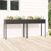 Garden Planters 2 pcs Anthracite Galvanized Steel - Anthracite
