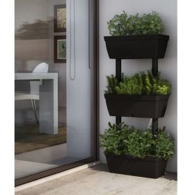 Garden Planter 3 pcs 39.4" Anthracite - Anthracite