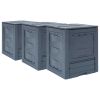 Garden Composters 3 pcs Gray 23.6"x23.6"x28.7" 206.1 gal - Grey