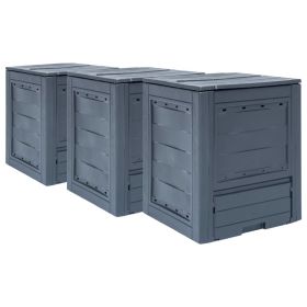 Garden Composters 3 pcs Gray 23.6"x23.6"x28.7" 206.1 gal - Grey