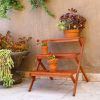 Malibu Patio Three-layer Wood Garden Plant Stand - as Pic