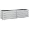 Garden Raised Bed 63"x15.7"x17.7" Galvanized Steel Silver - Silver