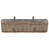 Balcony Planter 2 pcs Wicker with PE Lining 23.6" - Brown