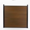 Wood Plastic Composite Fence, WPC Outdoor Garden Fence, 6 ft* 6 ft, Brown. 69.1 inches(L)* 7.68 inches(W)* 0.79 inches(T) Each Fence Board , Nine-piec