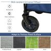 Outdoor Folding Wagon Cart with Adjustable Handle and Universal Wheels - Navy