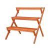 Malibu Patio Three-layer Wood Garden Plant Stand - as Pic