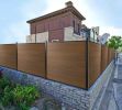 Wood Plastic Composite Fence, WPC Outdoor Garden Fence, 6 ft* 6 ft, Brown. 69.1 inches(L)* 7.68 inches(W)* 0.79 inches(T) Each Fence Board , Nine-piec