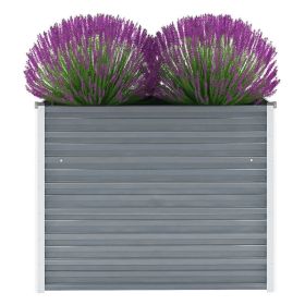 Garden Raised Bed Galvanized Steel 39.4"x15.7"x31.3" Gray - Grey