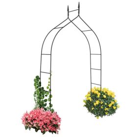 8 Feet 4 Inch High Gothic Steel Rose Arch - Black