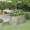 Garden Raised Bed Powder-coated Steel 59.8"x31.5"x26.8" Silver - Silver