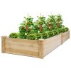 Wooden Vegetable Raised Garden Bed Backyard Patio Grow Flowers Planter - wood - fir wood