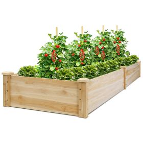 Wooden Vegetable Raised Garden Bed Backyard Patio Grow Flowers Planter - wood - fir wood