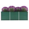 Garden Raised Bed Galvanized Steel 94.5"x31.5"x31.3" Green - Green