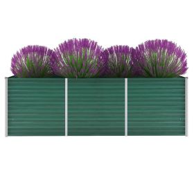 Garden Raised Bed Galvanized Steel 94.5"x31.5"x31.3" Green - Green