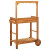 Garden Kitchen Trolley Solid Acacia Wood 36.2"x17.1"x55.7" - Brown