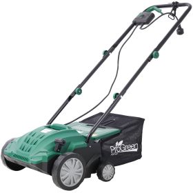 Garden Scarifier, 2-in-1 13INCH Dethatcher Scarifier,12 Amp Electric Lawn Dethatcher,Removable Collection Bag extra large 31.7QT - as Pic