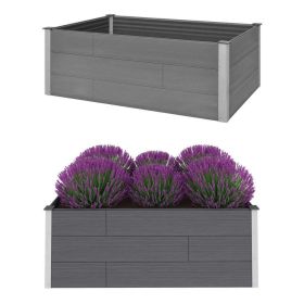 Garden Raised Bed WPC 59.1"x39.4"x21.3" Gray - Grey