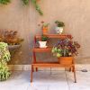 Malibu Patio Three-layer Wood Garden Plant Stand - as Pic