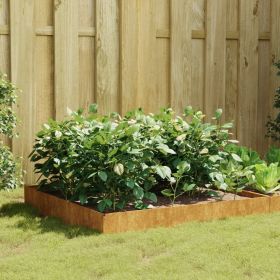 Garden Raised Bed 39.4"x39.4"x10.2" Corten Steel - Brown