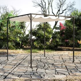 Garden Gazebo with Retractable Roof Canopy - Cream