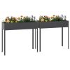 Garden Planters 2 pcs Anthracite Galvanized Steel - Anthracite