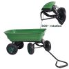 Garden Dump Utility Wagon Cart-550 LB Weight Capacity Wheelbarrow Sturdy Plastic Yard Lawn Cart - KM0375