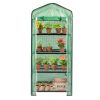 69x49x160cm Black Iron Pipe Pointed Mini Flower Stand With 4 Layers Of Grid; With Zipper Rolling Door; PE Cloth Green House - as picture