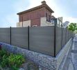 Wood Plastic Composite Fence, WPC Outdoor Garden Fence, 6 ft* 6 ft, Black. 69.1 inches(L)* 7.68 inches(W)* 0.79 inches(T) Each Fence Board , Nine-piec