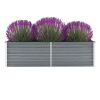 Garden Raised Bed Galvanized Steel 63"x15.7"x17.7" Gray - Grey