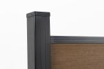 Wood Plastic Composite Fence, WPC Outdoor Garden Fence, 6 ft* 6 ft, Brown. 69.1 inches(L)* 7.68 inches(W)* 0.79 inches(T) Each Fence Board , Nine-piec