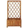 Garden Raised Bed with Trellis Solid Acacia Wood - nature