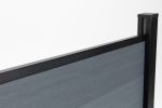 Wood Plastic Composite Fence, WPC Outdoor Garden Fence, 6 ft* 6 ft, Black. 69.1 inches(L)* 7.68 inches(W)* 0.79 inches(T) Each Fence Board , Nine-piec