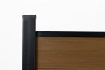 Wood Plastic Composite Fence, WPC Outdoor Garden Fence, 6 ft* 6 ft, Brown. 69.1 inches(L)* 7.68 inches(W)* 0.79 inches(T) Each Fence Board , Nine-piec