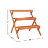 Malibu Patio Three-layer Wood Garden Plant Stand - as Pic