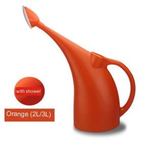 Plant Potted Plant Watering Can Gardening Tools Flowers Sprinkling Can with Shower (Option: 3L Orange Shower Head)