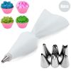 8/10/18PCS Silicone Pastry Bag Tips Kitchen Cake Icing Piping Cream Cake Decorating Tools Reusable Pastry Bags Nozzle Set
